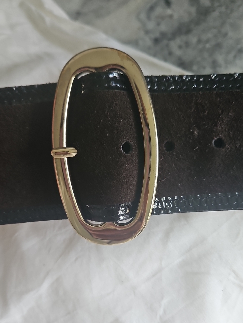 Banana Republic Brown Suede Belt with Gold Buckle
